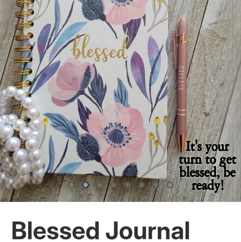 Blessed Floral Spiral Notebook - Pink & Blue New